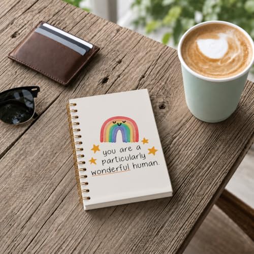 Boho Positive Rainbow Spiral Notebook for Girls, 5.5×8.3 Inch - color: 002-Spiral