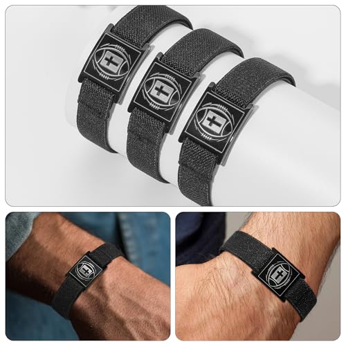 Football Cross Bible Verse Adjustable Bracelet for Boys Mens, Christian Gifts for Kids Teen Boys - style: Matthew 19:26