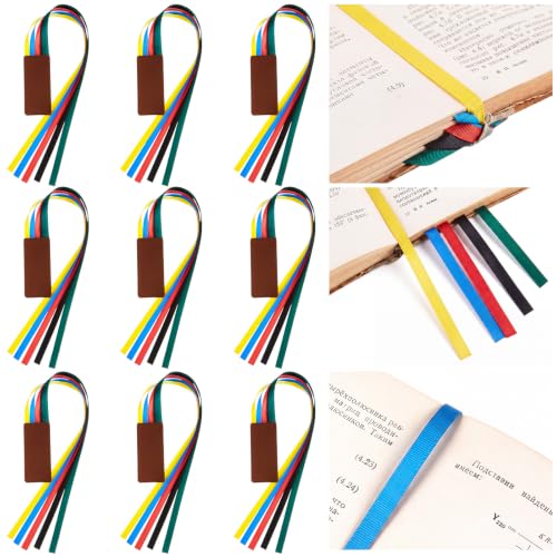 Outus 9 Pieces Bible Ribbon Bookmarks Multi Page Markers, Colorful Ribbon - color: Colorful Ribbon