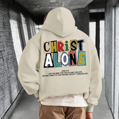 Christian Hoodies For Men Jesus Religious God Hoodie Faith Bible Verse Sweatshirt inspirational Cotton Pullover Tops - color: Apricot, size: Small