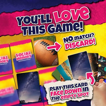 Social Memory - Strategic Twist On Classic Memory Game! Great for Grandkids, Engaging Matching Cards for Families and Kids. Perfect for 2-5 Players and Family-Friendly Fun