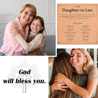 Religious Cross Bracelet for Women Girls, Christian Gifts - color: Daughter-in-Law
