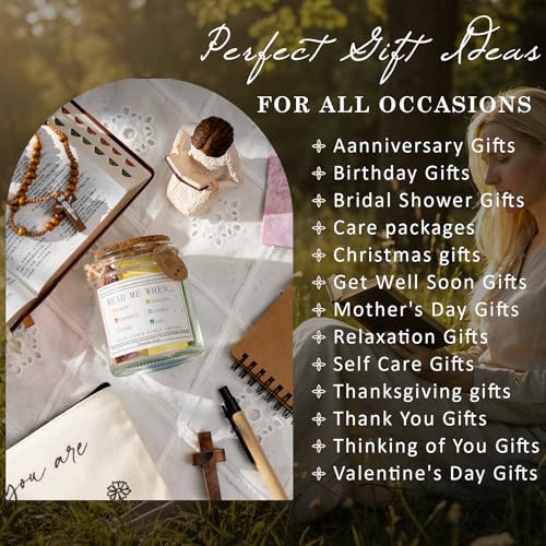 Christian Gifts for Women Faith,Birthday Christmas Baptism Graduation Gifts for Her,Inspirational Religious Gift, Catholic Spiritual Gift Basket,Bible Verse Jar,Bible Accessories - color: Coloured