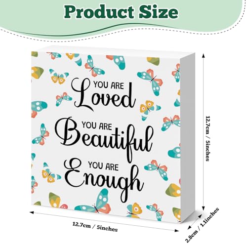Inspirational Gifts for Women Girls Daughter Sister Bestie Friends Wooden Box Sign Motivational Quotes Gift Office Decor Wooden Home Office Bedroom Decor Christmas Encouragement Graduation Gift