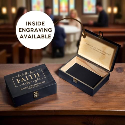Personalized Baptism Keepsake Box, Christening & First Communion Gift - style: 14. Baptism Designs 2