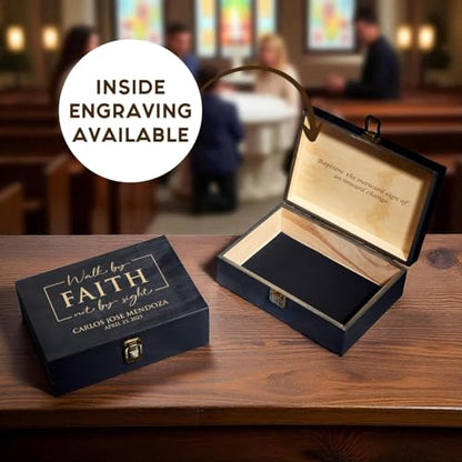 Personalized Baptism Keepsake Box, Christening & First Communion Gift - style: 14. Baptism Designs 2