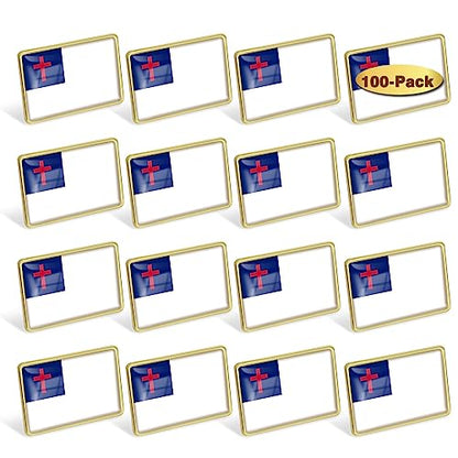 24/50/100Pcs Christian Flag Lapel Pins Bulk - Metal Souvenir for Men Women Clothes Bags Hats Easter Day - color: 100-Pack
