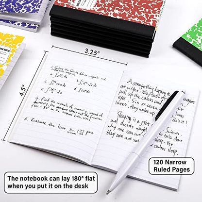 feela 70 Pack Mini Composition Notebook Bulk, Cute Pocket Composition Note Pad, Small Journal Notebooks for Students College School Supplies, 4.5" X 3.25", Narrow Ruled, 5 Marble Covers - color: 70 Pack 5 Solid Colors