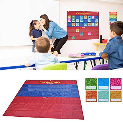 A/R Classroom Attendance Chart, Who is Here Today - Helping Hands Pocket Chart for Classroom,Classroom Organization Teacher Accessories for Preschool Sunday School Kindergarten Daycare