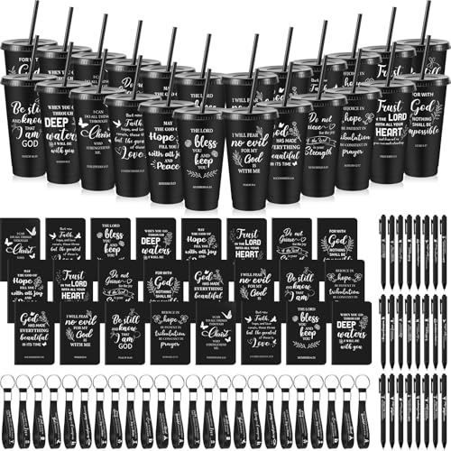 Hollowfly 24 Set/96 Pcs Christian Church Religious Gifts Bulk(Black) - color: Black
