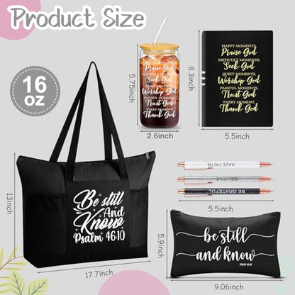 Shinylin 7 Pcs Christian Gift Set for Women Biblical Gifts Women Inspirational Presents Xmas Party Suit - color: Black