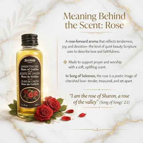 Rose of Galilee Anointing Oil for Prayer & Worship - Biblical Scented Oil for Home Altar & Church - Christian Gift from Holy Land (3.4 fl. oz - 100 ml) - color: 3.4 Fl. Oz - 100 Ml