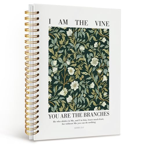 Notebook for Women,Spiral Bible Jesus Notebook for Note Taking - color: John 15:5