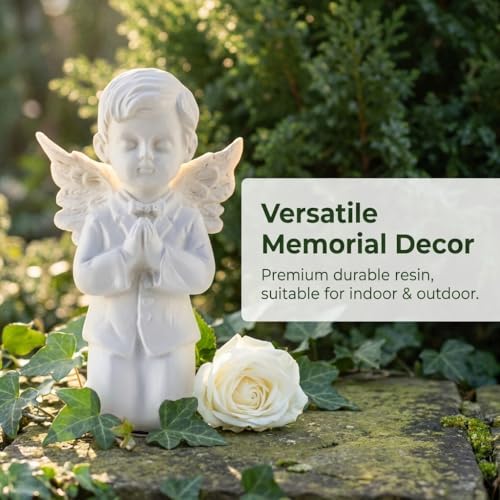 Guardian Angel Figurine Praying Hands Statue Cherub Statue, Boy - color: Angel-boys