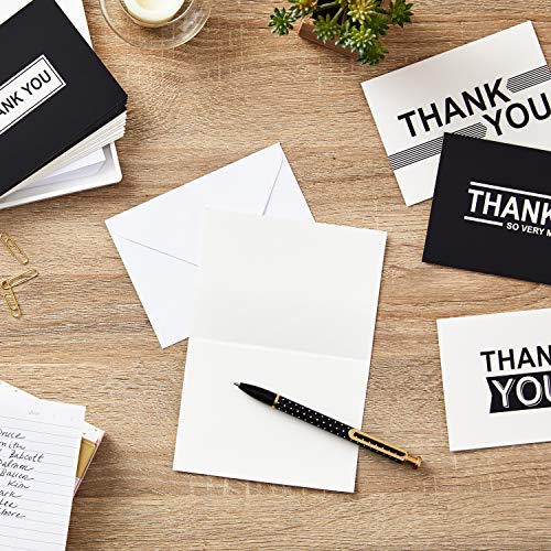 Hallmark Thank You Cards Assortment, Black and White Thanks (48 Cards with Envelopes for All Occasions) - color: Black & White Thanks