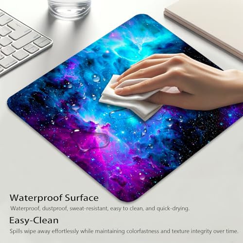 Blue and Purple Nebula Mouse Pad, Cosmic Space Galaxy Durable Desk Mat - color: Cosmic Nebula