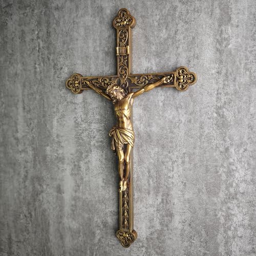 BC Catholic Crucifix Wall Cross 12" H Jesus Cross for Wall