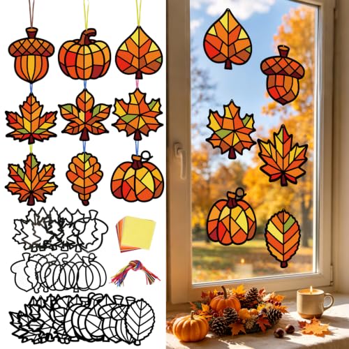 Fennoral 24 Pack Fall Maple Leaf Craft Kit for Kids Bulk - color: Maple Leaf