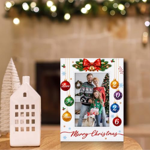 WaaHome Christmas Picture Frame 2026 4x6 Christmas Photo Frames Decor - color: 1-Christmas White 4x6