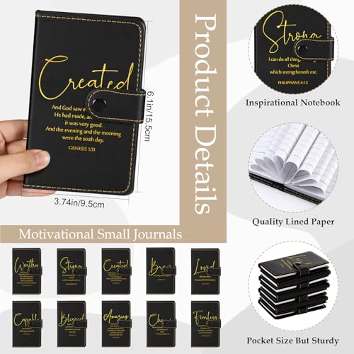Spakon 10 Sets Christian Notebook with Pen Set, Bible Verse, Black - color: Black, size: Bible Verse