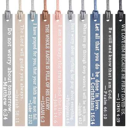 Skyygemm 10 Pcs Christian Bookmarks Christmas Gift for Women, Neutral - color: Neutral