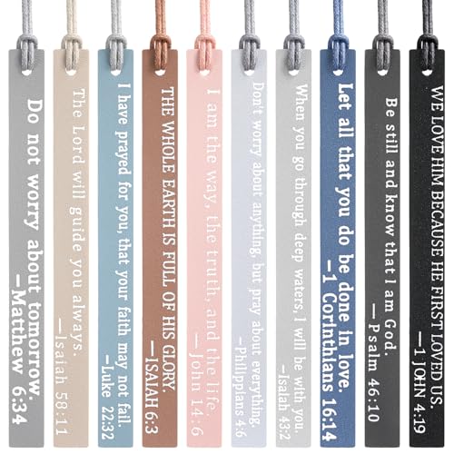 Skyygemm 10 Pcs Christian Bookmarks Christmas Gift for Women, Neutral - color: Neutral