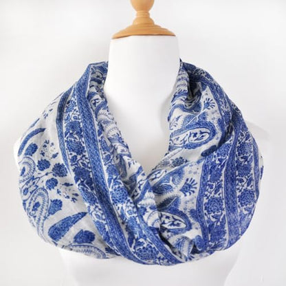 Jersey Knit Infinity Scarf Colorful Head Wrap for Travel - color: B08