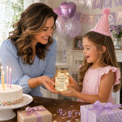 Solmay Daughter Gifts from Mom or Dad, Mason Jar Light - color: Daughter