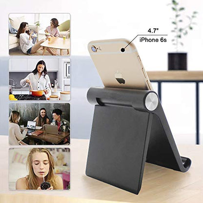 Mayten Foldable Desk Cell Phone Stand Adjustable iPhone iPad Holder Stand,Compatible for iPhone 14Pro 14Plus 13 12Pro Max 11 SE XS XR 8 7 6,Switch,iPad,Samsung,Kindle-Black - color: black