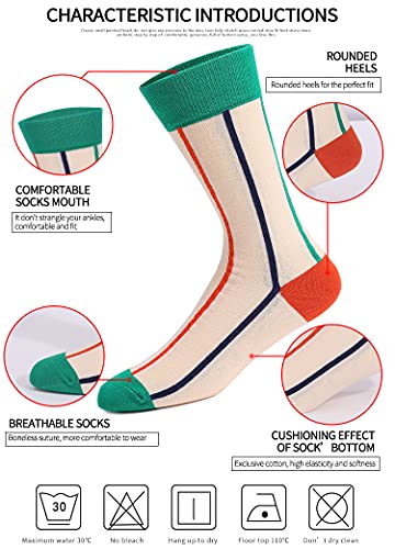 Men's Colorful Striped Dress Socks, 5-Pack Cotton, Sock Size 10-13 - color: Classic Argyle & Pattern Mix
