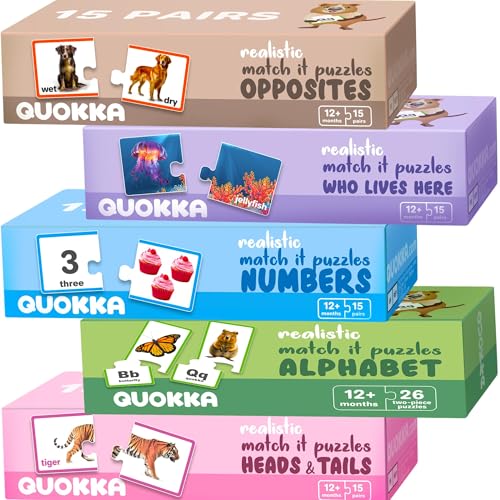 5X Megaset Realistic Puzzles for Toddlers 3-5 - Matching Games Ages 2-4 - color: Matching Games
