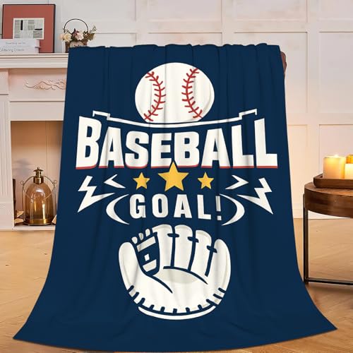 Funny Baseball Blanket Baseball Throw Blanket Sport Decor Soft Cozy Fleece Fuzzy Plush Flannel Blankets Gifts for Sport Lovers Girls Boys Kids Teens Adults 60"X50" - color: Blue Baseball, size: 60"x50"