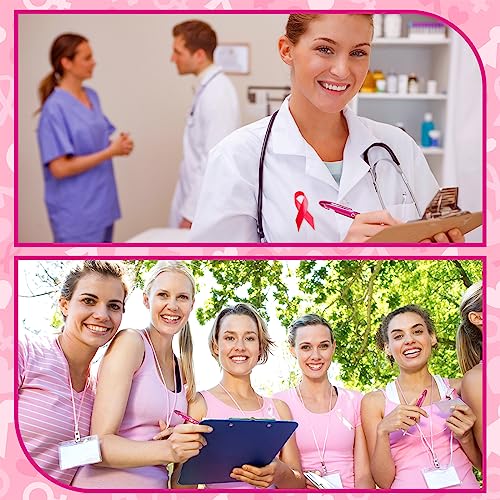Lincia 100 Pcs Breast Cancer Awareness Ballpoint Pens Bulk, black Ink - style: Breast Cancer Awareness