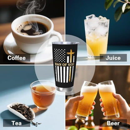 Man of God 20oz Tumbler, Religious Gift for Men - color: Black-Man of God