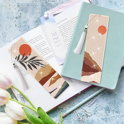 8 Pieces Christian Bible Verse Diamond Art Bookmarks 5d Christian Beaded Bookmark Acrylic Tassel Bookmark for DIY Making Beginners Adults Arts Craft Supplies (Boho) - color: Boho