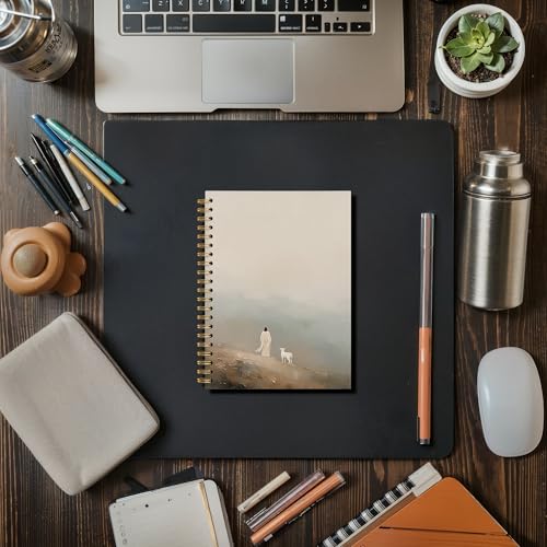 Jesus and Lamb Christian Spiral Notebook, esus Leaves The 99 Sheep Prayer Journal for Women Men, Jesus Leaves The 99 Sheep Notebook Journal for School Office Supplies, 5.5 x 8.3 Inch - color: 20Child