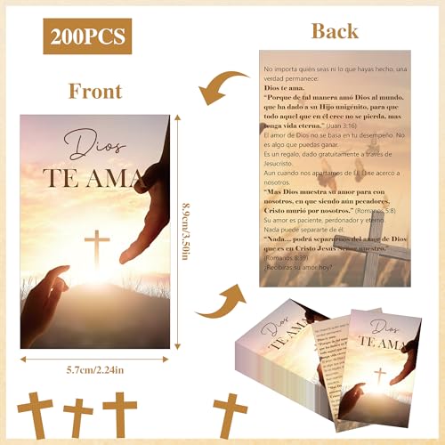 Spanish Gospel Tract Cards Dios Te Ama, Evangelism Bible Verse Cards - color: Dios Te Ama