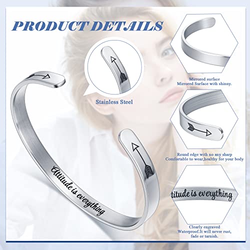MTLEE 30 Pcs Inspirational Cuff Bracelets Bulk Gifts for Women Motivational Bible Verse Bracelet Silver Personalized - style: Novel