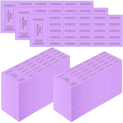 Kosiz 2000 Sheets Raffle Ticket 25 Bid Chinese Auction Tickets, Purple - color: Purple