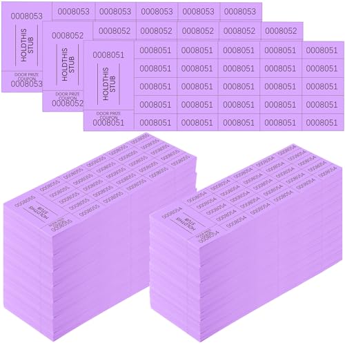 Kosiz 2000 Sheets Raffle Ticket 25 Bid Chinese Auction Tickets, Purple - color: Purple