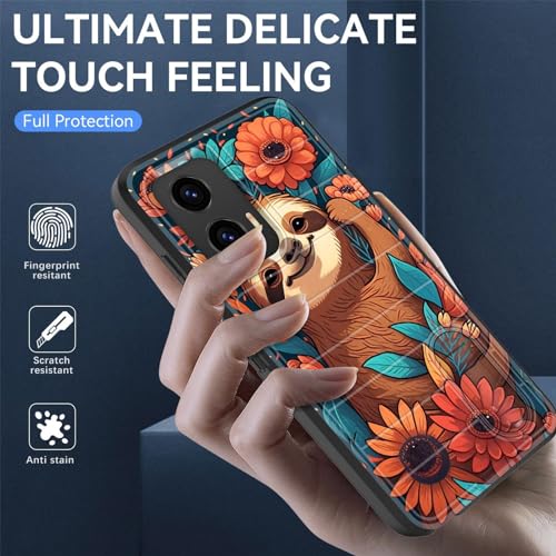 for Moto G Stylus 5G 2024 Case Built in Kickstand,Heavy Duty Protective Shockproof 3-Layer Full Body Rugged Phone Cover for Motorola Moto G Stylus 5G 2024,Cute Sloth - color: Cute Sloth