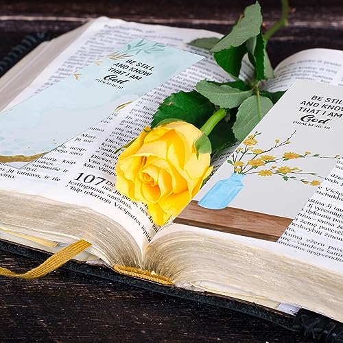 Qilery 64 Pieces Books of the Bible Bookmarkers Large Print Christian Gifts Book Markers for Reading Christian Religious Bookmarks for Lovers Readers Office Supplies Gift