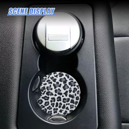 Leopard Print Car Cup Holder Coasters, 2.77'' Drink Cup Mat, No.1 - size: No.1