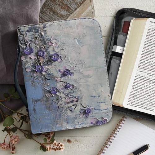 PU Bible Case, Bible Cover for Women,Bible Covers with Leather Bookmark (Set of 1), Bible Carrying Case,Art Painting,Medium - color: Art Painting, size: Medium
