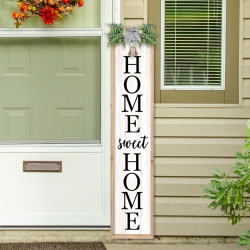 TQianJiang Home Sweet Home Front Porch Sign, 45"X9", Wood - color: Home Sweet Home Front Porch Outdoor (Wood)