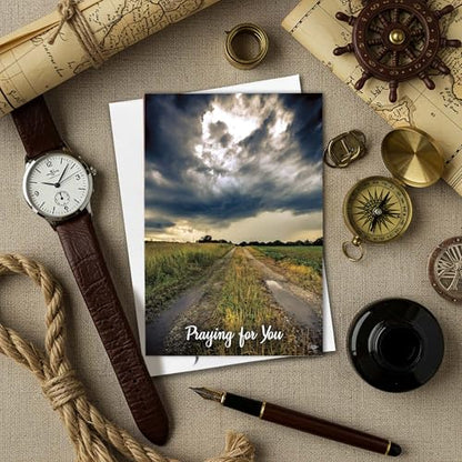 KJV Storm Landscape Praying for You Card, 1 Count - color: Embrace the Storm