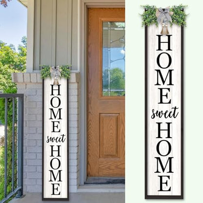 TQianJiang Home Sweet Home Front Porch Sign, 45"X9", Black - color: Home Sweet Home Front Porch Outdoor (Black)