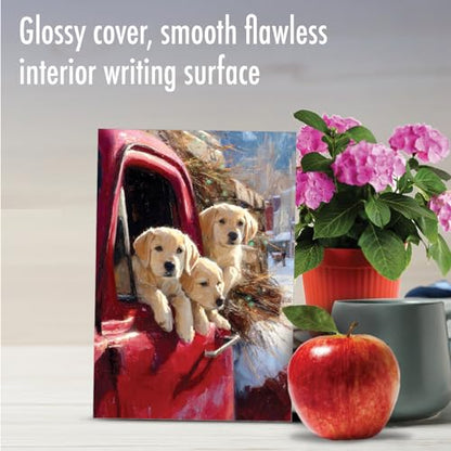 NobleWorks Get Well Paper Card with 5 x 7 Inch Envelope (1 Card) Yellow Lab Winter Pups - Pickup C11102JGWG - style: Yellow Lab Winter Pups - Pickup