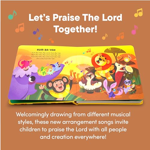 Praise The Lord Christian Sound Books for Kids - 6 Bible Songs for Toddlers – Christian Gifts for Kids - Baby Bible for Baptism, Christening, Dedication Gifts, Sunday School, Preschool Homeschool - color: Praise the Lord