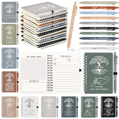 Kosiz 40 Pcs Christian Gifts Bulk Prayer Journals with Pens, Boho Color - color: Boho Color
